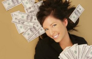 business woman and money
